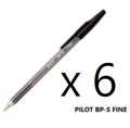 PILOT BP-S 揭蓋原子筆 0.7毫米  (黑色) X 6支
