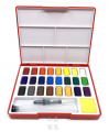 Solid Water Colours Set/24 / 德國FABER 原色固體水彩顏料24色 (連畫筆掃及調色盤) #576025