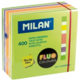 MILAN - 報事貼 76mm X 76mm 400張螢光系列 (綠,黃,橙,紫,白) 3包