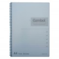 GAMBOL WCN-DS2108 A4 雙線圈透明PP面單行簿(80頁)