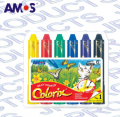AMOS CRX5PC6 6色膠盒<水溶>粗蠟筆(直徑12mm)